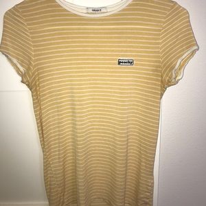 Yellow and white striped shirt